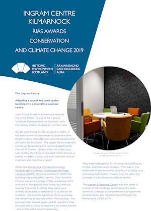 Front cover of the Ingram Centre case study.