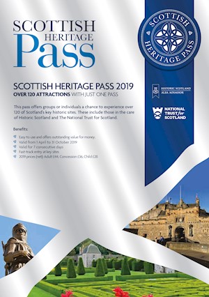 First page of Scottish Heritage Pass leaflet