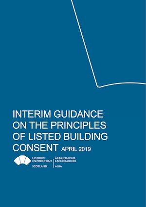 A cover of a document in dark blue with the white outline of a keystone shape.